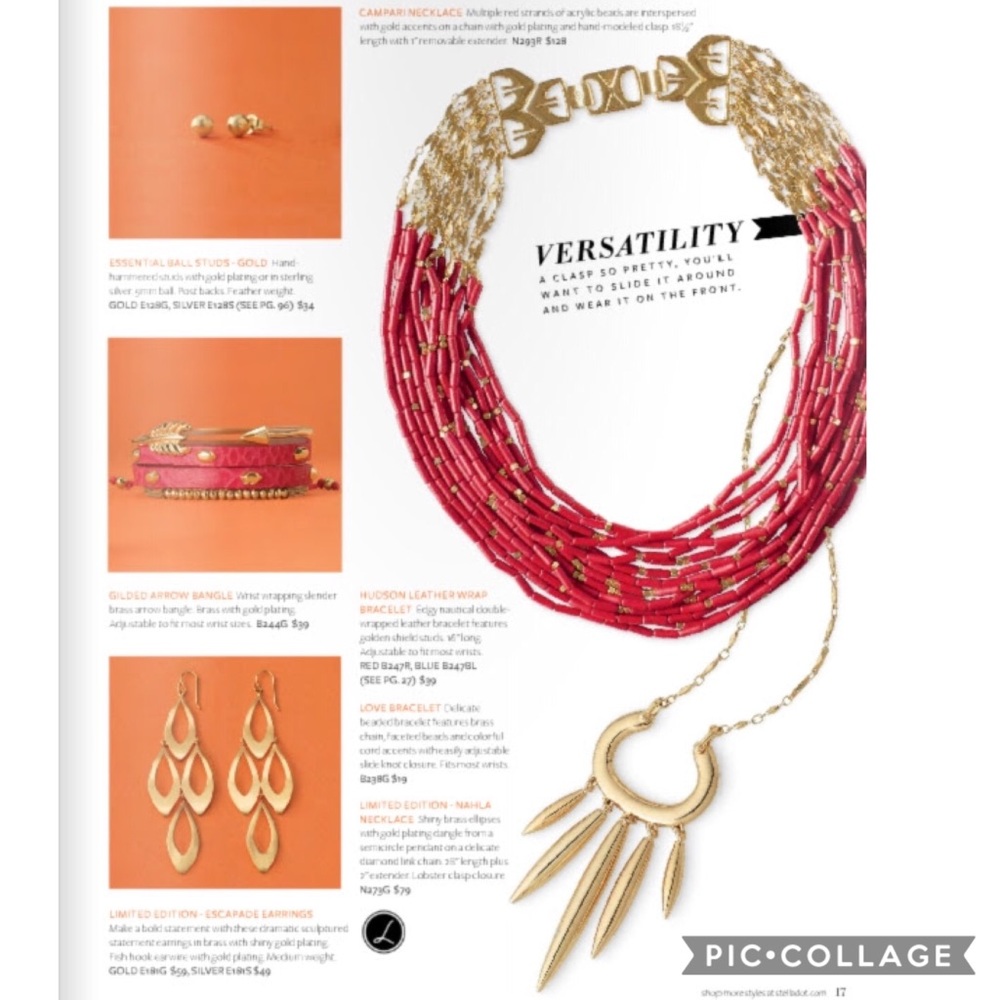 Stella & Dot | Retired Coral Red Hand-beaded Campari Statement Necklace - Picture 5 of 9